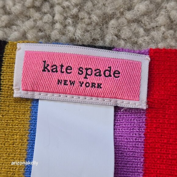 NWT Kate Spade Multi Stripe Wool Blend Scarf - Picture 9 of 12